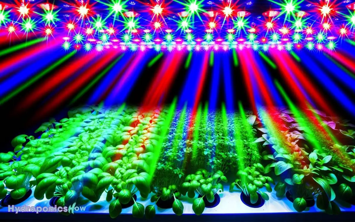 different light effects on plant growth in hydroponics