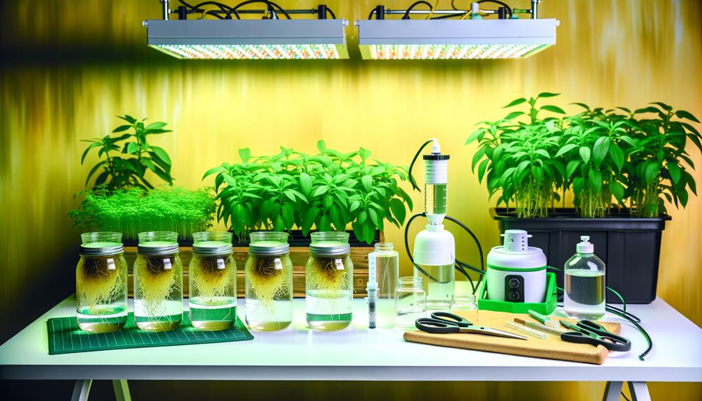 establishing hydroponic growing system