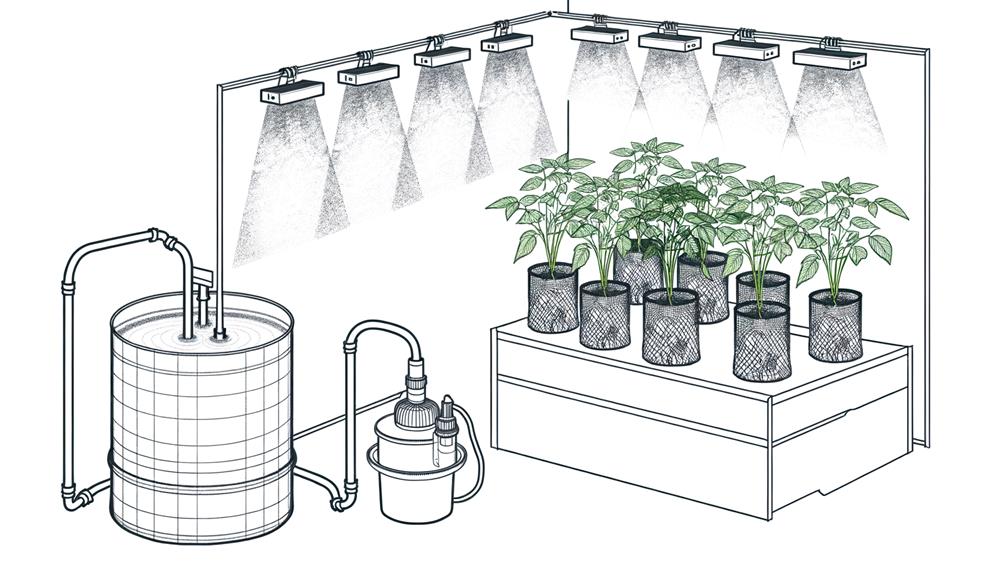 establishing hydroponic growing system