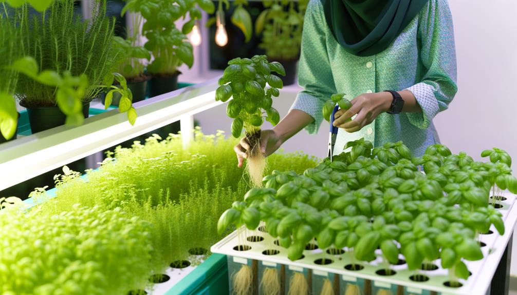 gathering fresh herb bounty