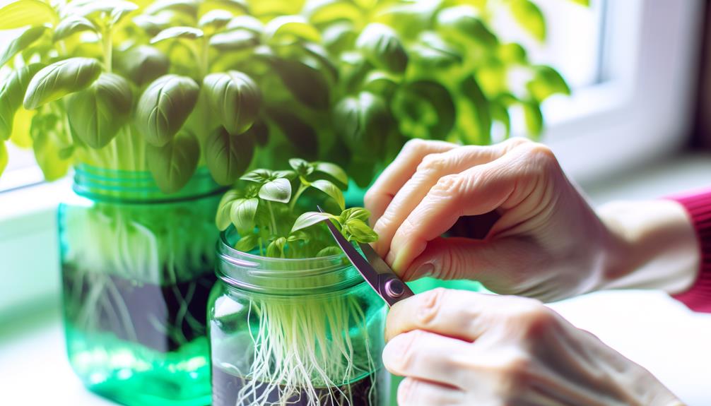 gathering fresh herb harvest