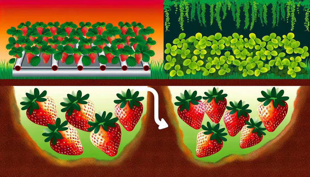 hydroponic vs regular strawberries