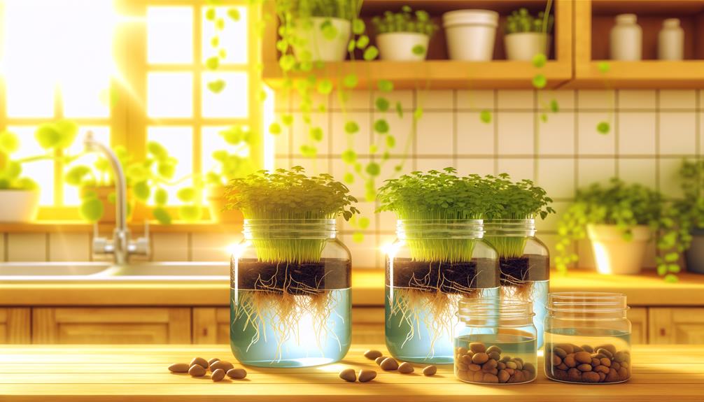 hydroponics in mason jars