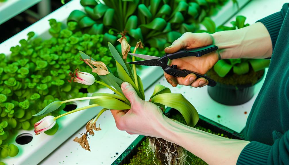 prune the blooming flowers