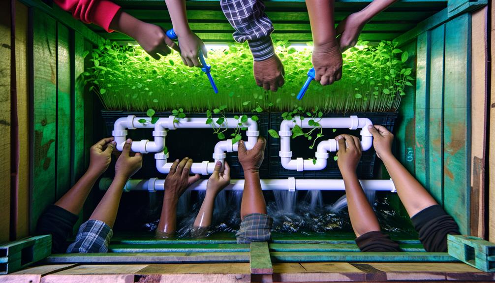 setting up hydroponic system